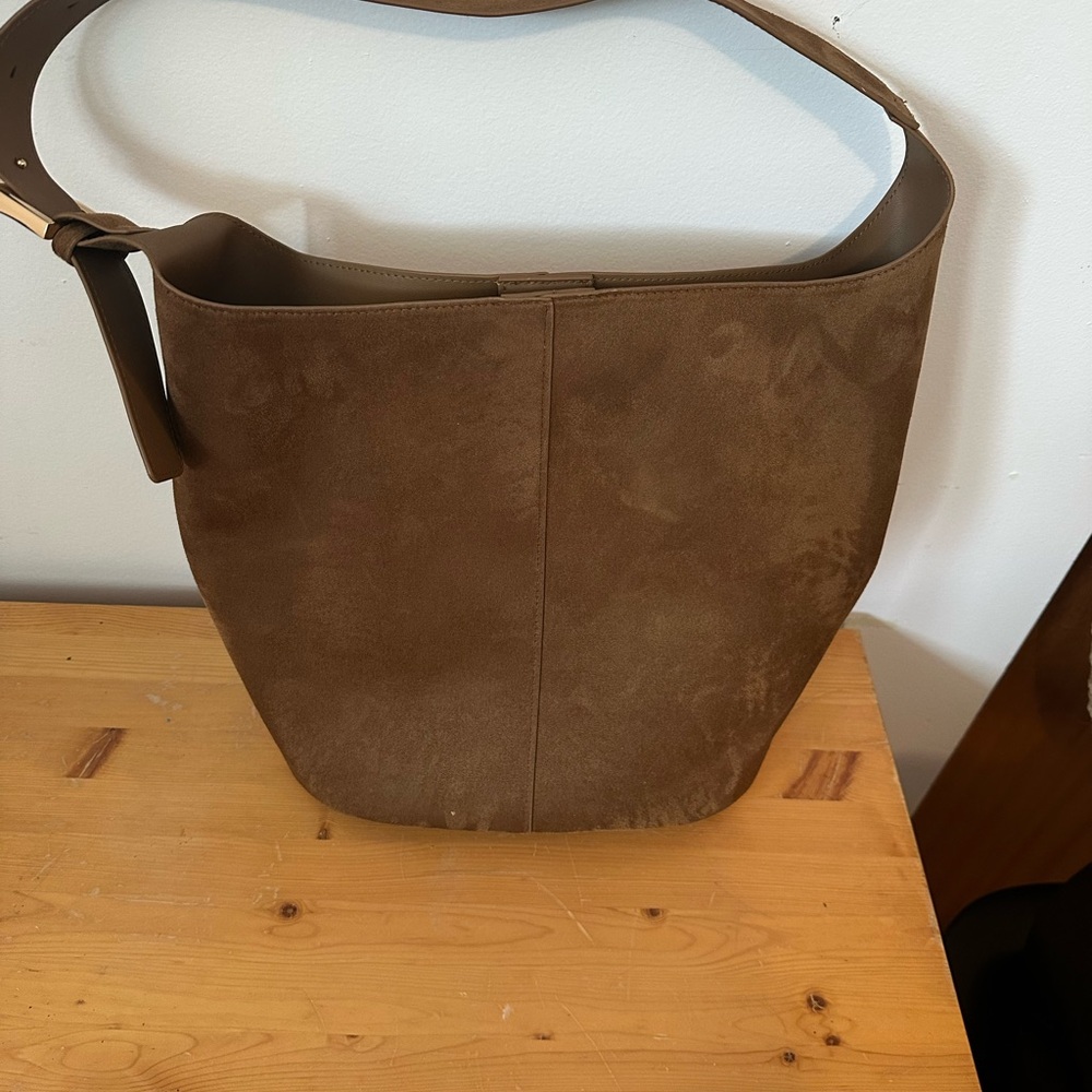 H&M Brown Suede Shoulder Bag